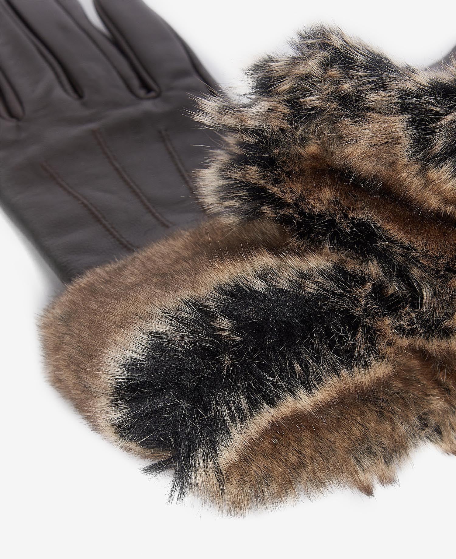 Barbour Suni Kürklü Deri Eldiven