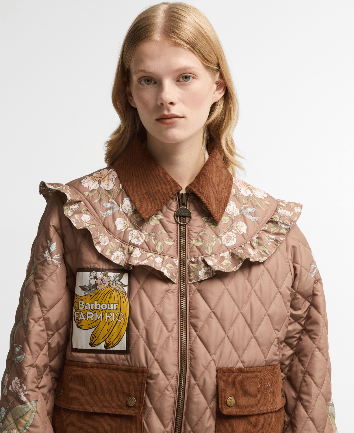 Barbour x Farm Rio Anamaria Kapitone Ceket