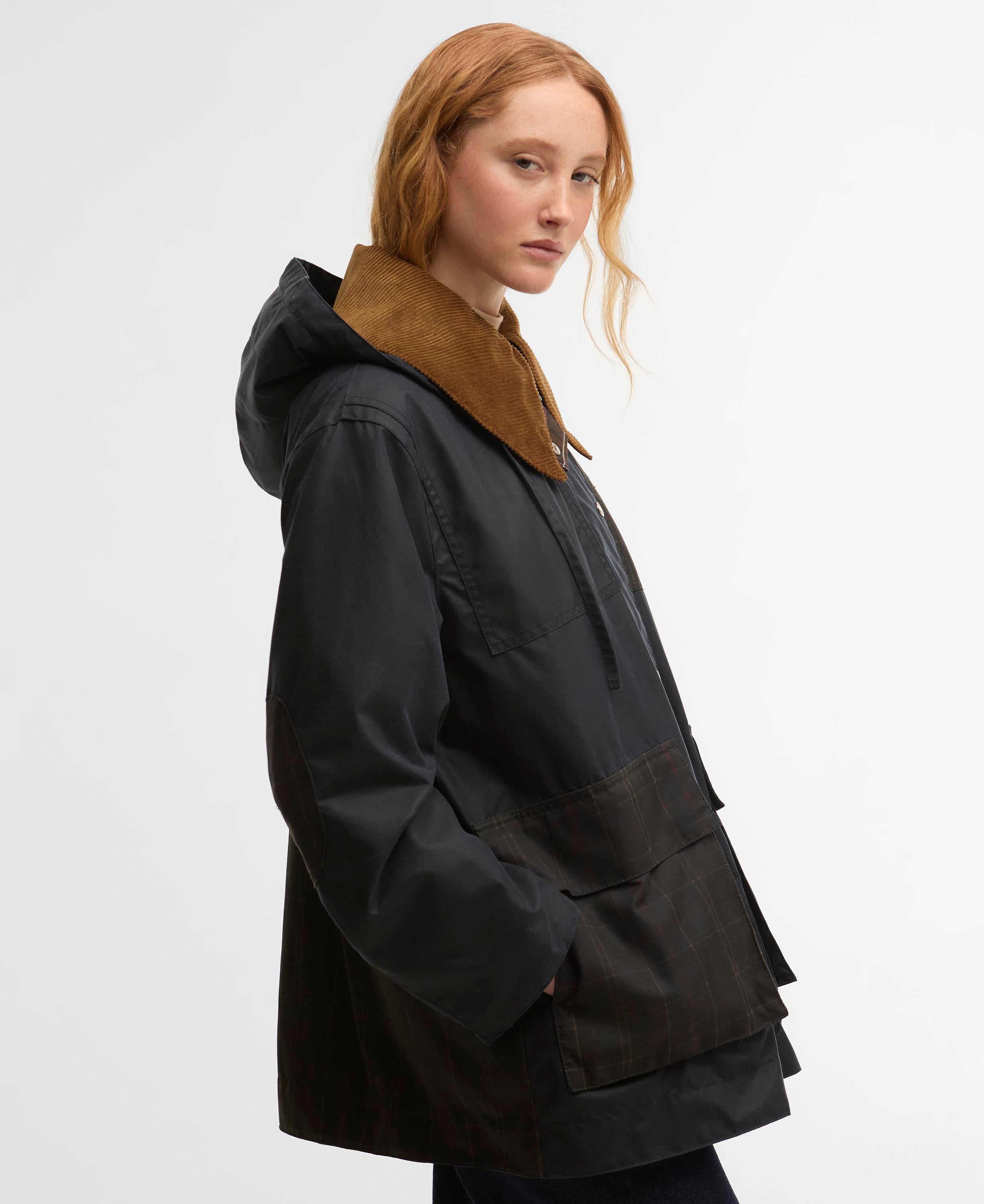 Barbour x Ganni Hooded Duffle Yağlı Ceket