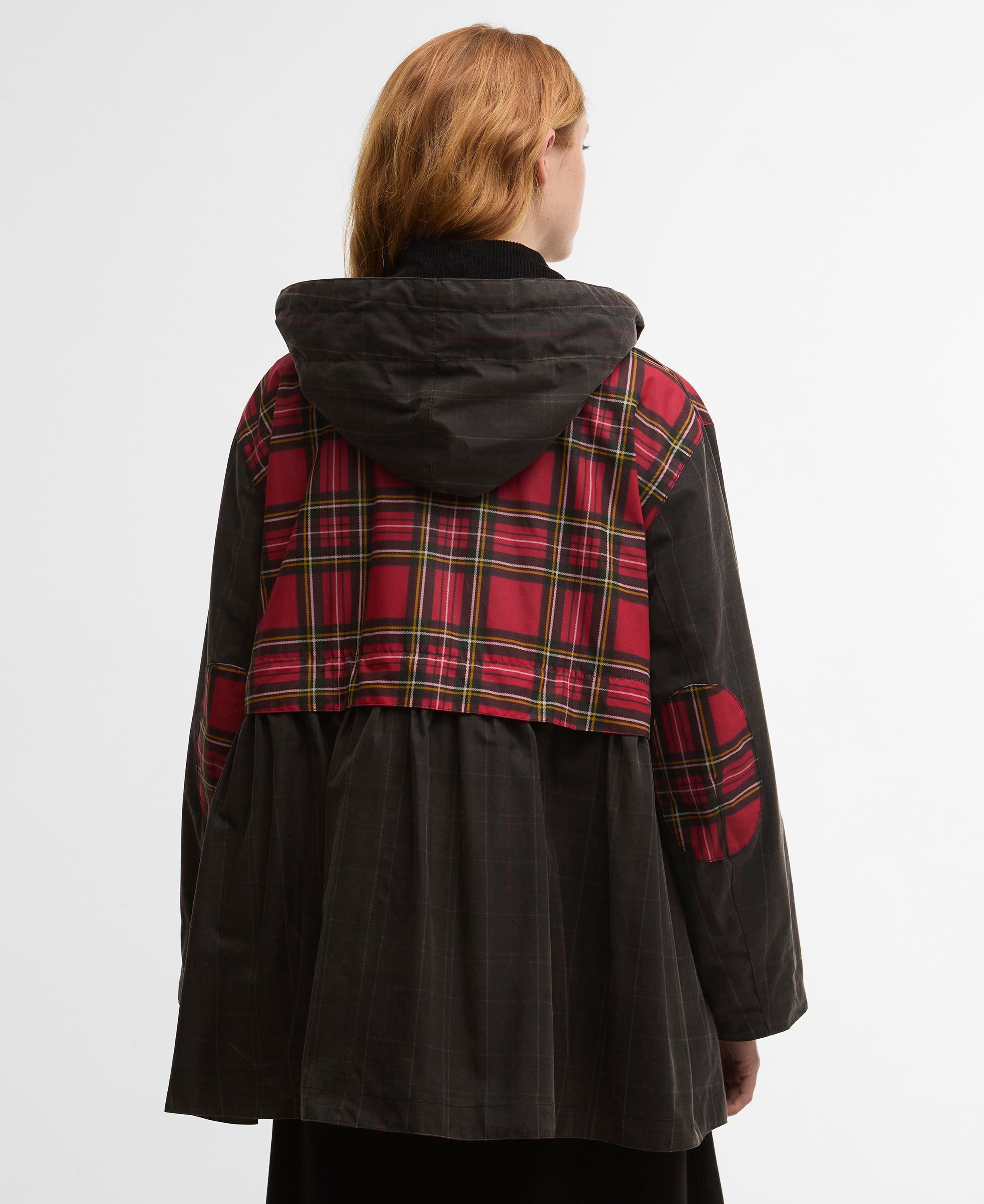 Barbour x Ganni Tartan Peplum Yağlı Ceket
