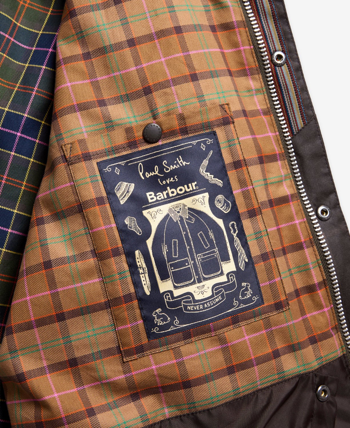 Barbour x Paul Smith Windowpane Yağlı Ceket