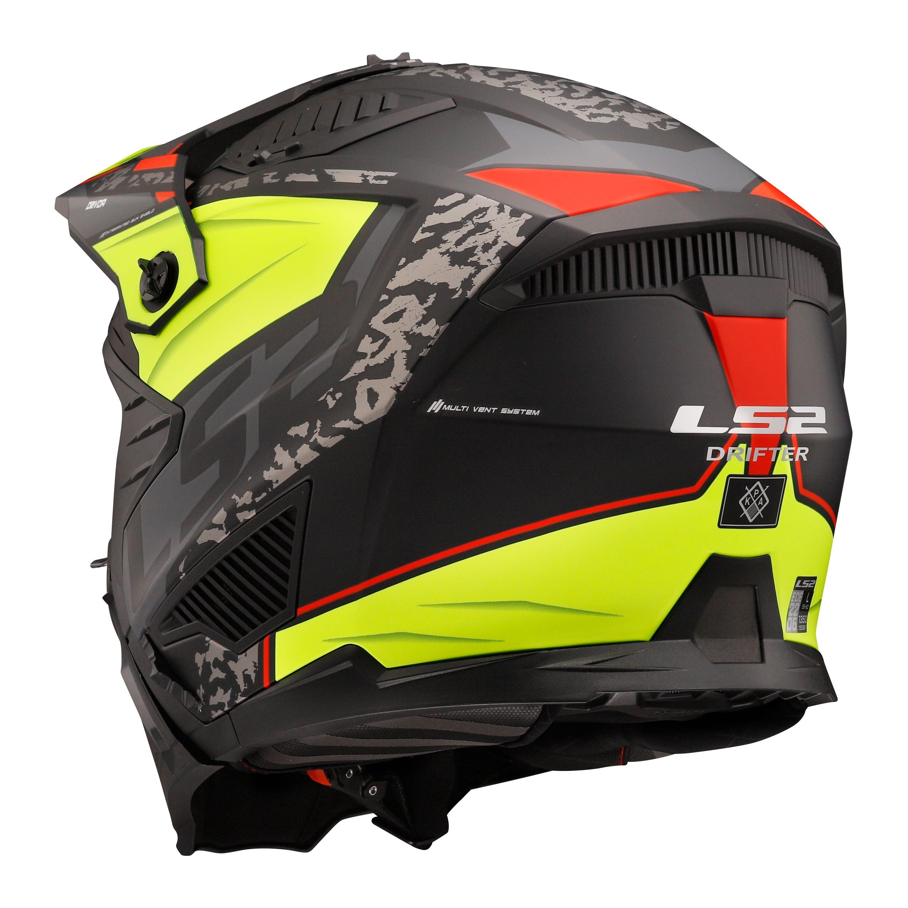 LS2 DRIFTER DEVOR MAT SİYAH-NEON SARI KASKLS2Açık Kasklar