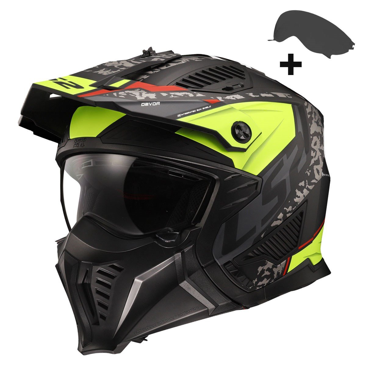 LS2 DRIFTER DEVOR MAT SİYAH-NEON SARI KASKLS2Açık Kasklar