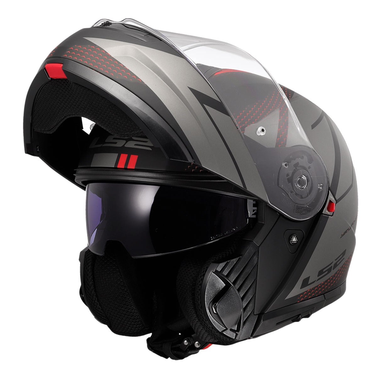 LS2 STROBE 2 CODE MAT SİYAH-GRİ KASKLS2Çene Açılır Kasklar