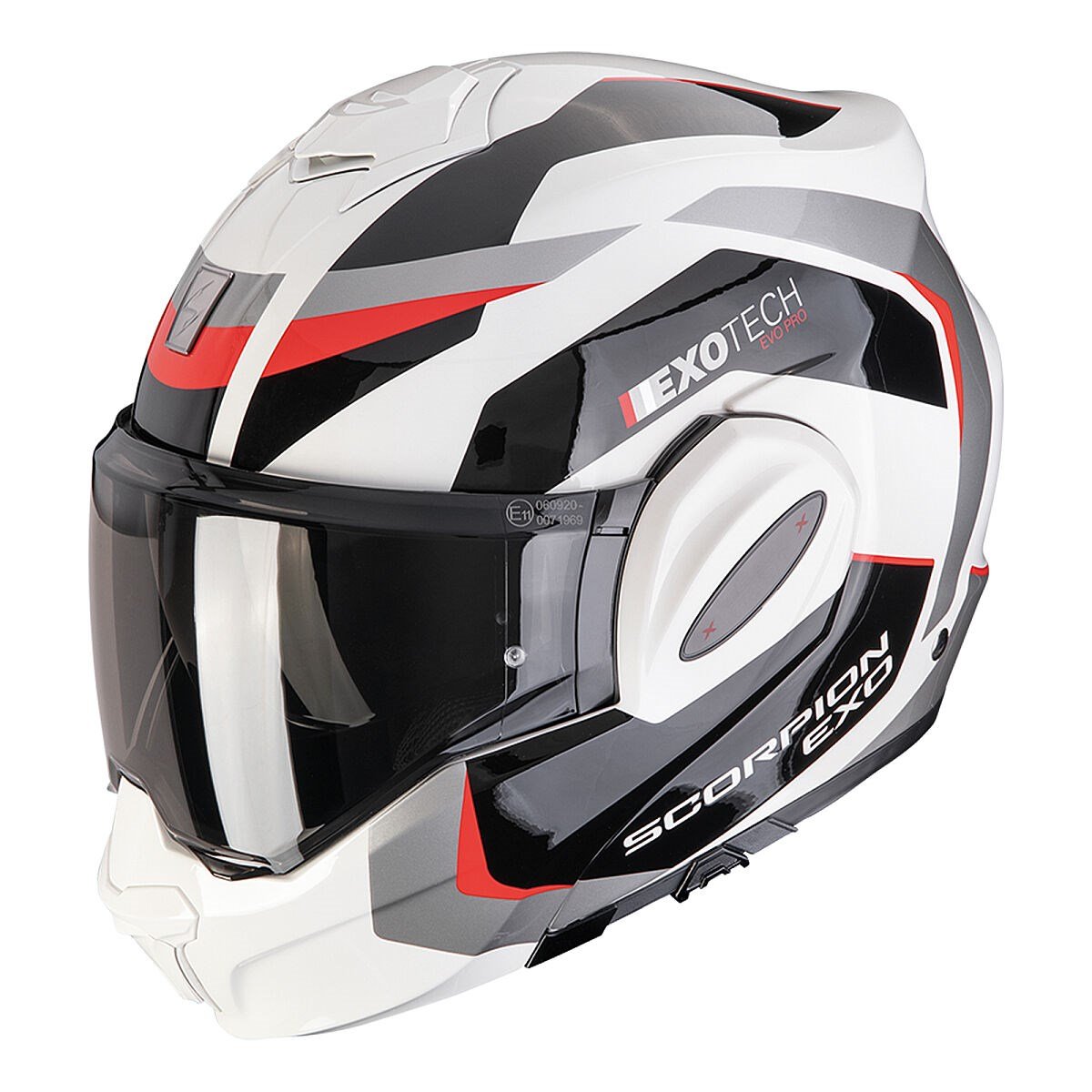 SCORPİON EXO-TECH EVO PRO ACUTİ ÇENE AÇILABİLİR MOTOSİKLET GRİ / SİYAH / KIRMIZISCORPIONÇene Açılır Kasklar