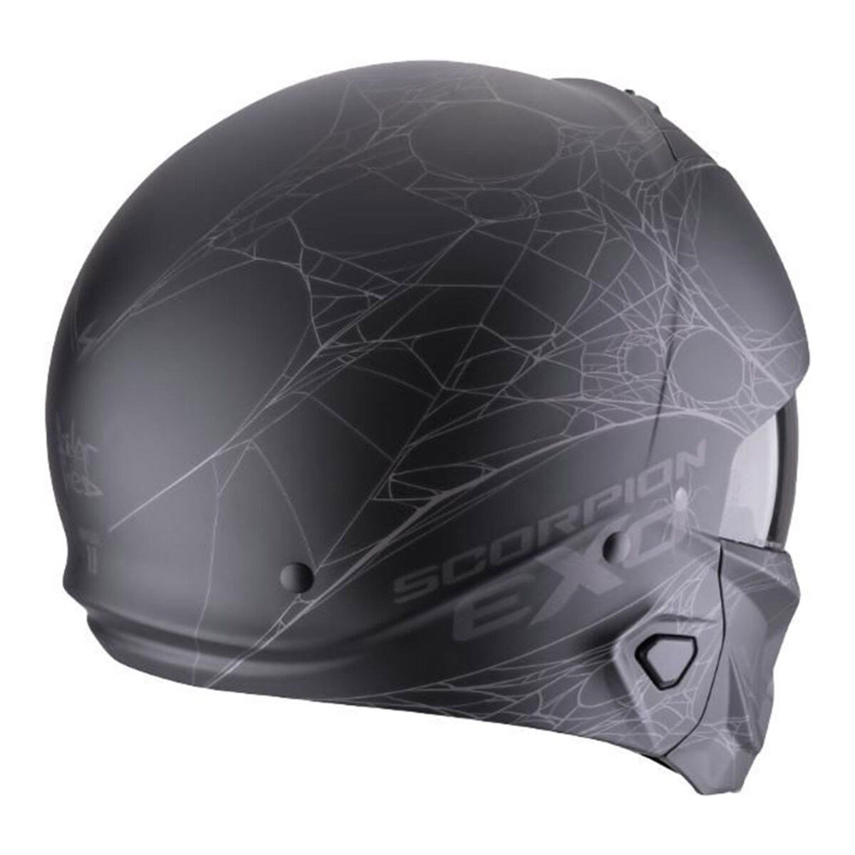 SCORPİON EXO COMBAT 2 SPİDER WEB MODÜLER MOTOSİKLET KASKI MAT SİYAH / GÜMÜŞSCORPIONÇene Açılır Kasklar