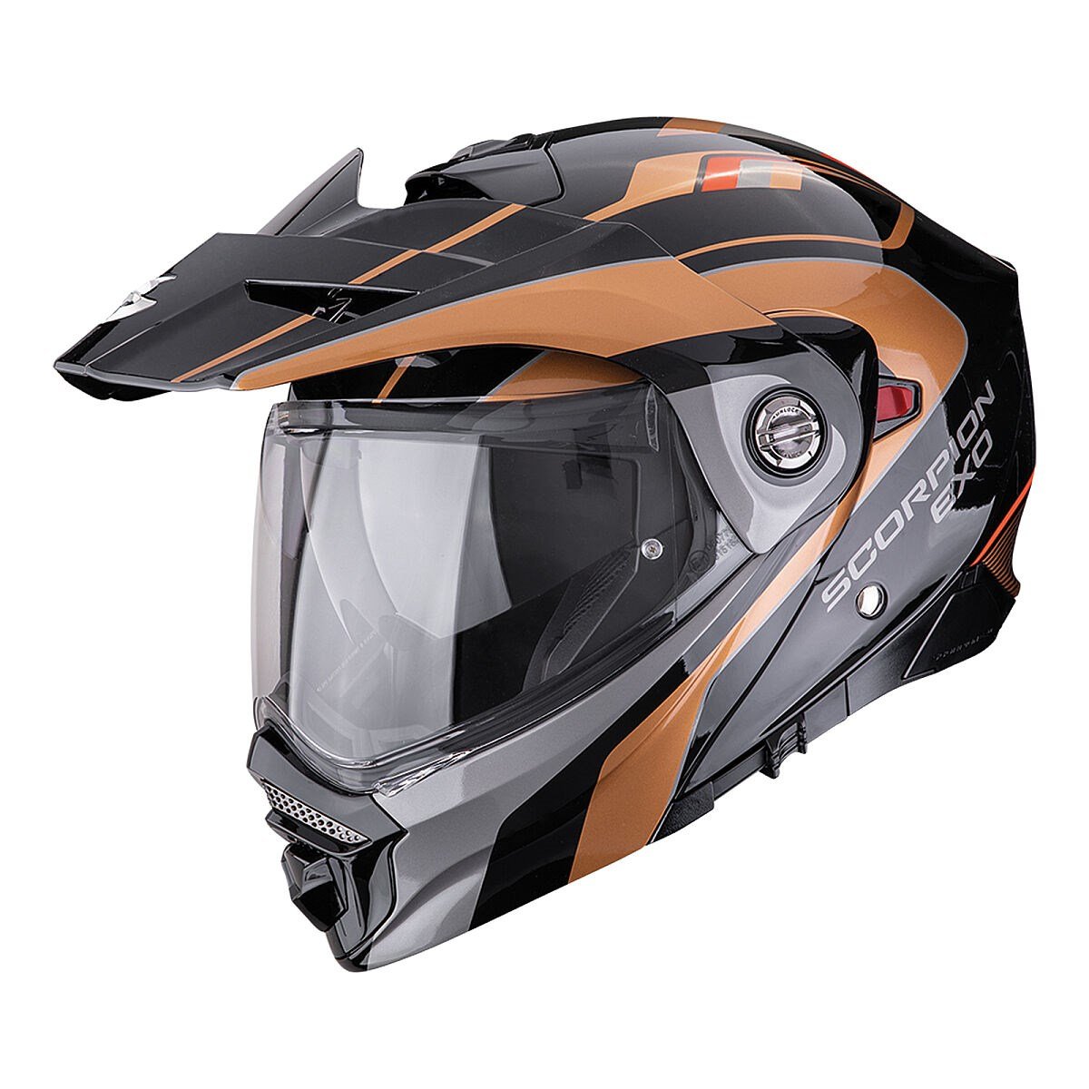 SCORPİON ADX-2 KAMPS ADV MOTOSİKLET KASKI SİYAH / BAKIRSCORPIONÇene Açılır Kasklar
