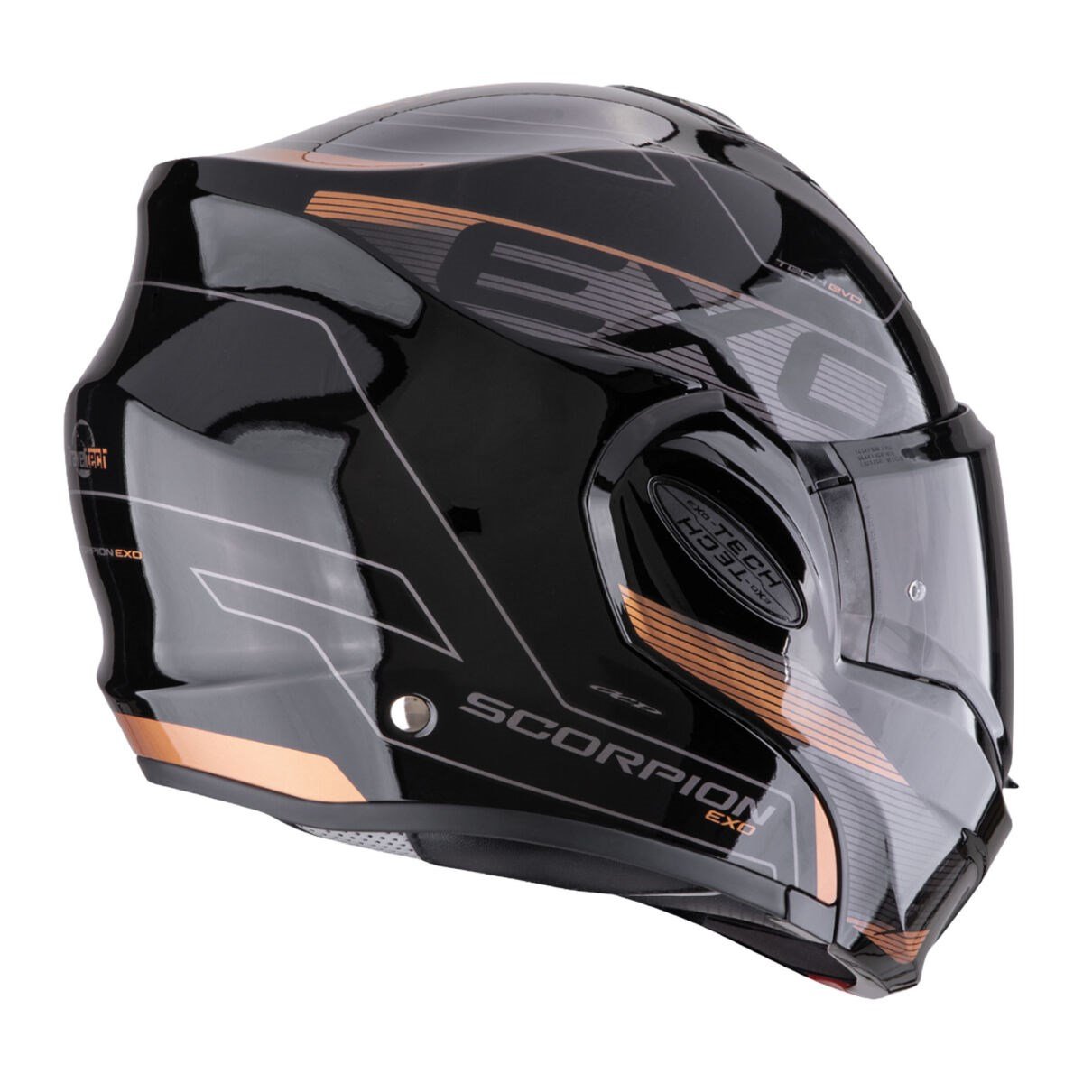 SCORPİON EXO-TECH EVO TRAVELLER ÇENE AÇILABİLİR MOTOSİKLET KASKI SİYAH / BAKIRSCORPIONÇene Açılır Kasklar