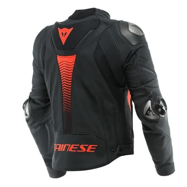 Dainese Super Speed 4 Deri Ceket Black Matt Fluo Red | Spor