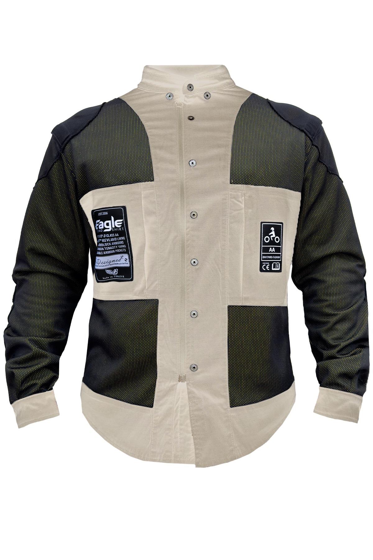 BJ EAGLE BEIGE KORUMALI MOTOSİKLET GÖMLEĞİTHE BİKER JEANSYazlık MontlarEagle Beige Korumalı Motosiklet Gömleği | AA Sertifikalı | Hemen Satın AlEagle Beige Korumalı Motosiklet Gömleği | AA Sertifikalı | Hemen Satın Al