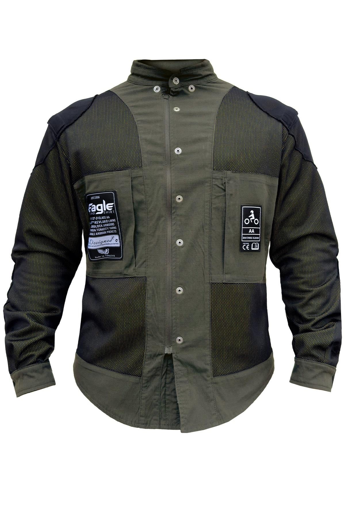 BJ EAGLE KHAKI KORUMALI MOTOSİKLET GÖMLEĞİTHE BİKER JEANSYazlık MontlarEagle Khaki Korumalı Motosiklet Gömleği | AA Sertifikalı | Hemen Satın AlEagle Khaki Korumalı Motosiklet Gömleği | AA Sertifikalı | Hemen Satın Al