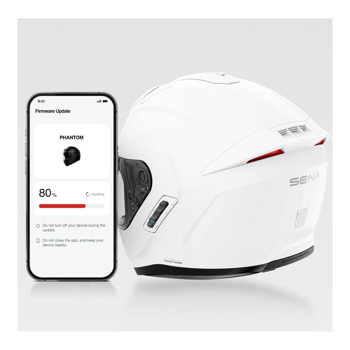 SENA PHANTOM INTERKOMLU MOTOSİKLET KASKI BEYAZSCORPIONİnterkomlu Kasklar