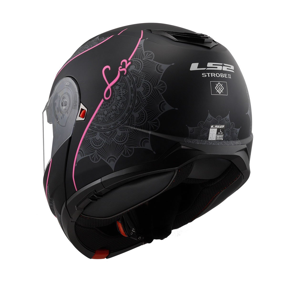 LS2 STROBE 2 LUX M.SİYAH-PEMBE KASKLS2Kadın Kaskları