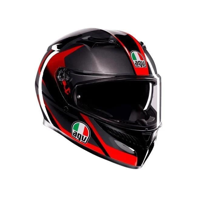 AGV K3 MPLK STRİGA BLACK GREY RED KAPALI KASKAGVKapalı Kasklar