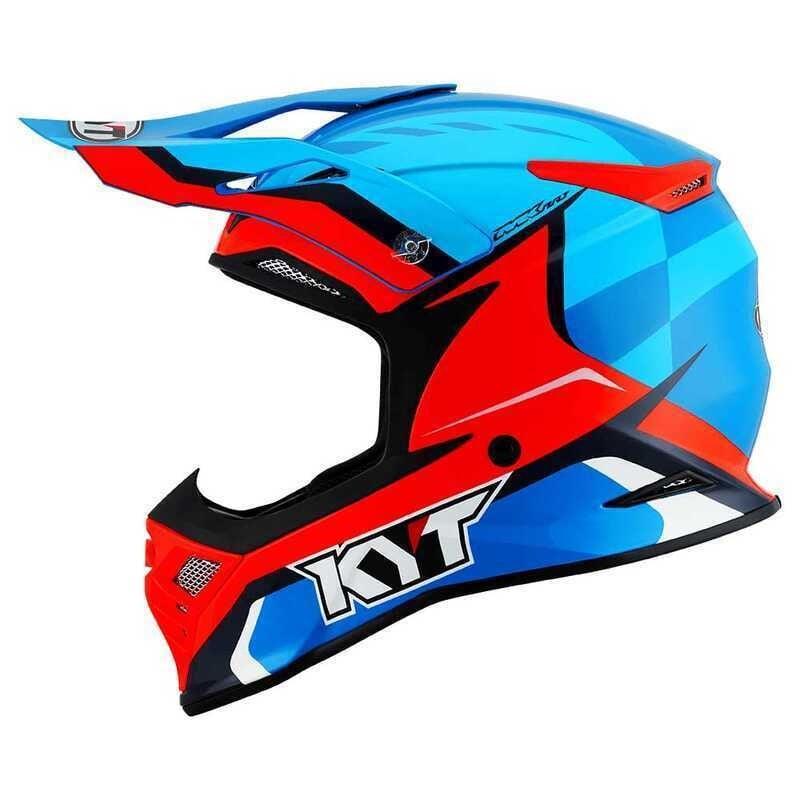 KYT SKYHAWK KASK GLOWING MAVİ TURUNCU FLUO