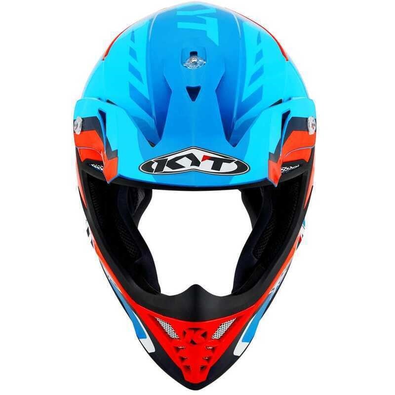 KYT SKYHAWK KASK GLOWING MAVİ TURUNCU FLUO