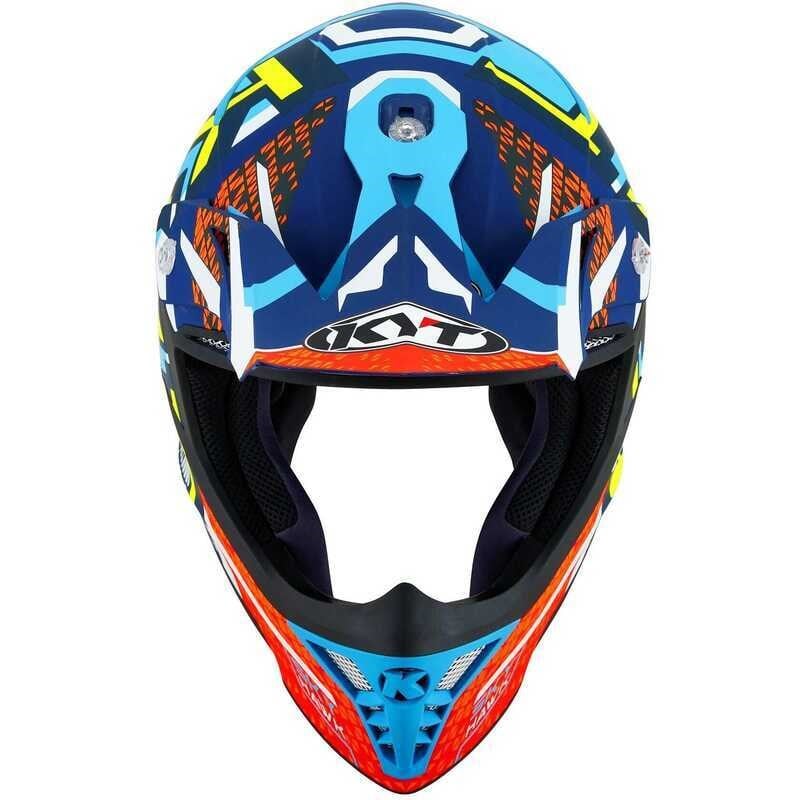 KYT SKYHAWK KASK HYPERFLOW MATT LIGHT BLUE / RED