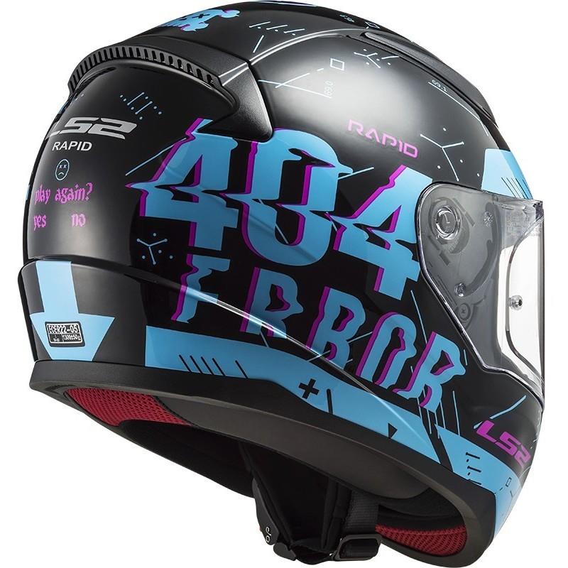 LS2 RAPID PLAYER BLACK SKY BLUE KASK 