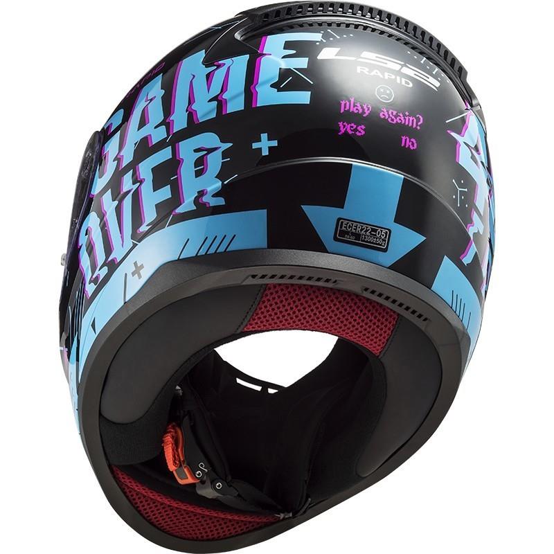 LS2 RAPID PLAYER BLACK SKY BLUE KASK 