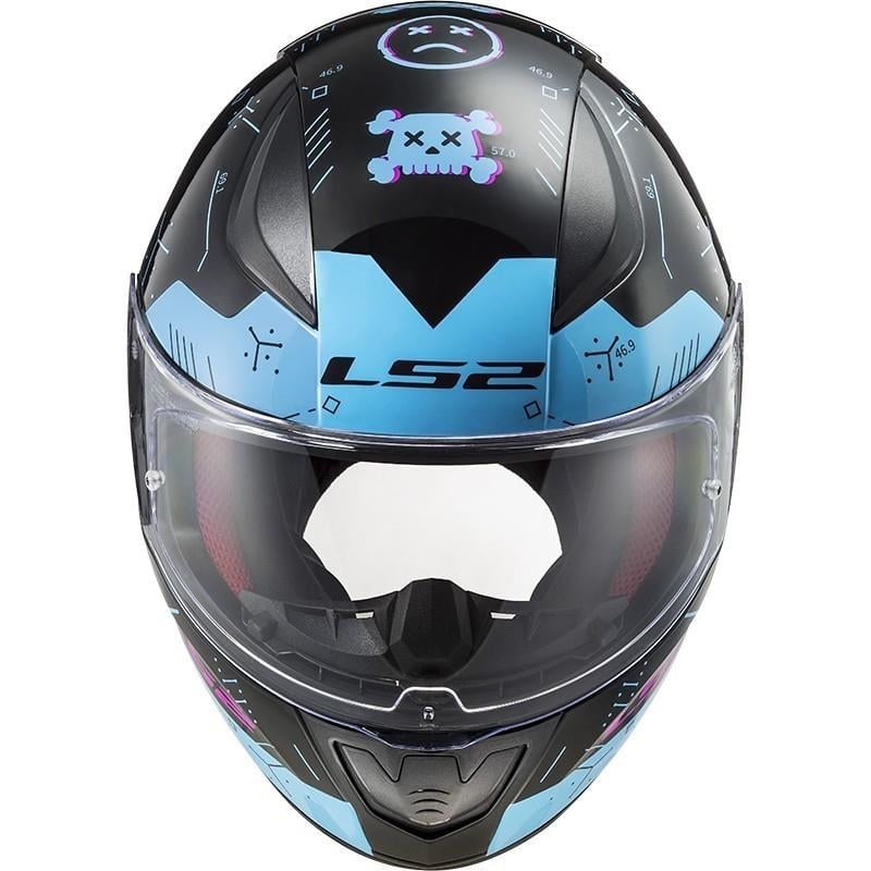 LS2 RAPID PLAYER BLACK SKY BLUE KASK 