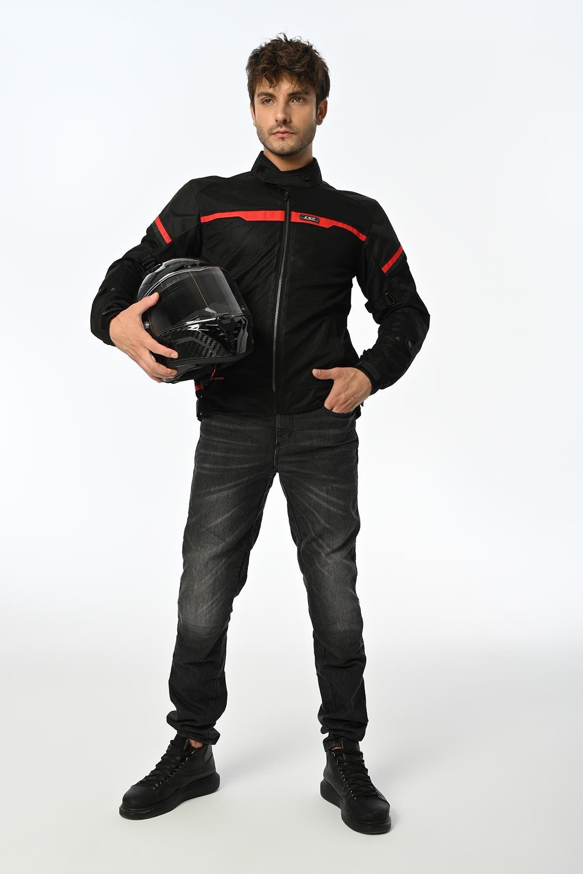 LS2 RIVA MAN JACKET BLACK RED CEKET ls23 Mevsim MontlarLS2 RIVA MAN JACKET BLACK RED CEKET LS2 RIVA MAN JACKET BLACK RED CEKET 