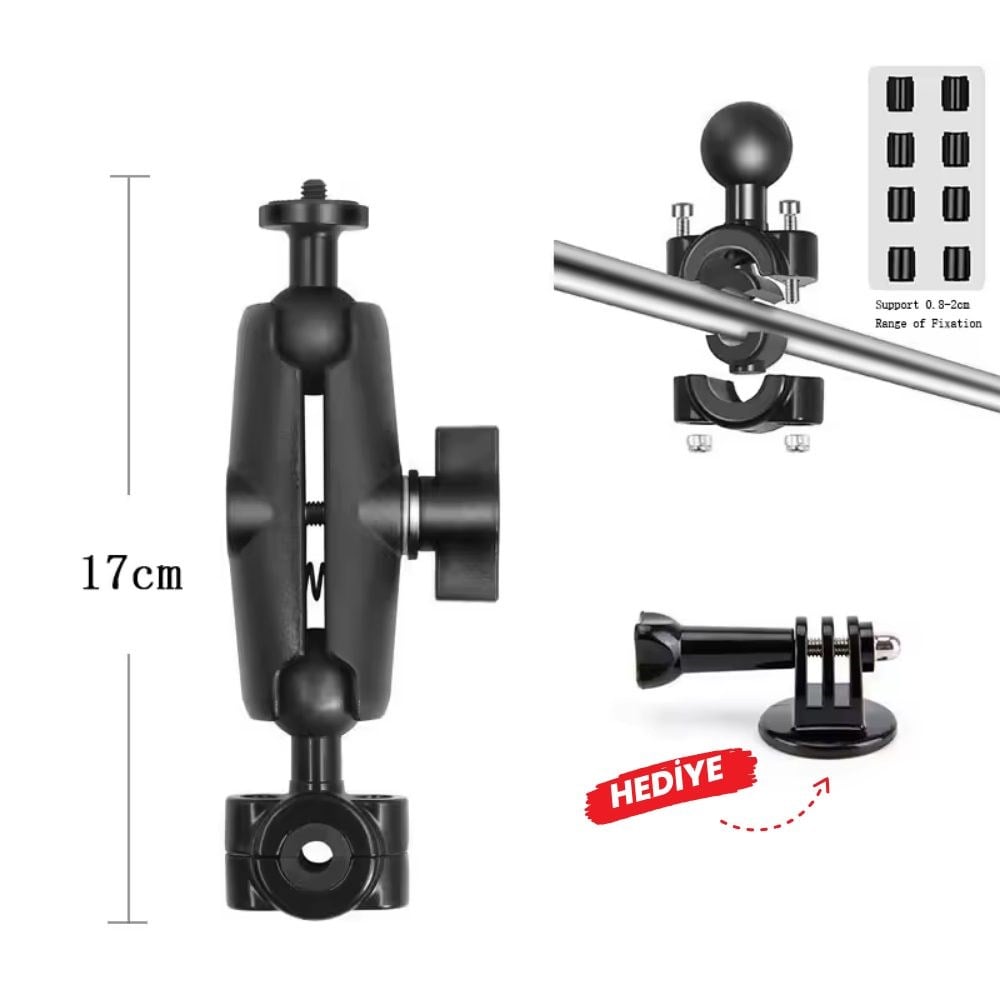 KNMASTER MC30 – AYNA DEMİR BAĞLANTILI 360° AYARLANABİLİR KAMERA TUTUCU APARATKNMASTERTelefon Tutucular