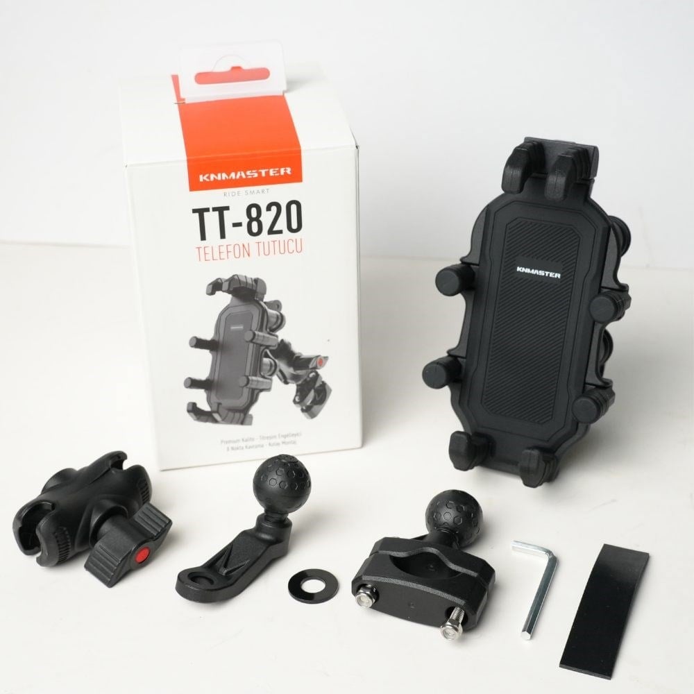 KNMASTER TT-820 TİTREŞİM ÖNLEYİCİLİ MOTOSİKLET TELEFON TUTUCUKNMASTERTelefon Tutucular