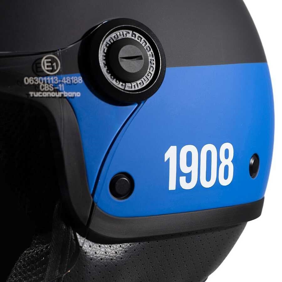 TUCANO URBANO EL JETTIN 6.0 YARIM KASK INTER NERAZZURRO MAT SİYAH