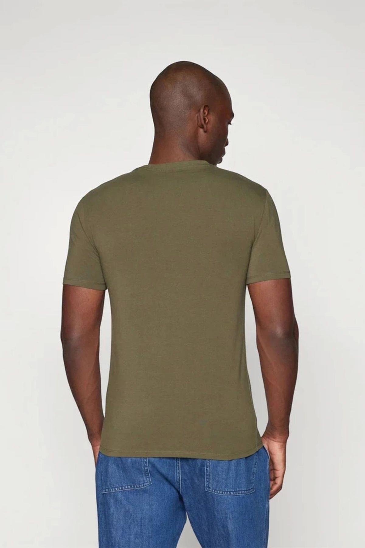 Erkek Yeşil Slim Fit T-shirt