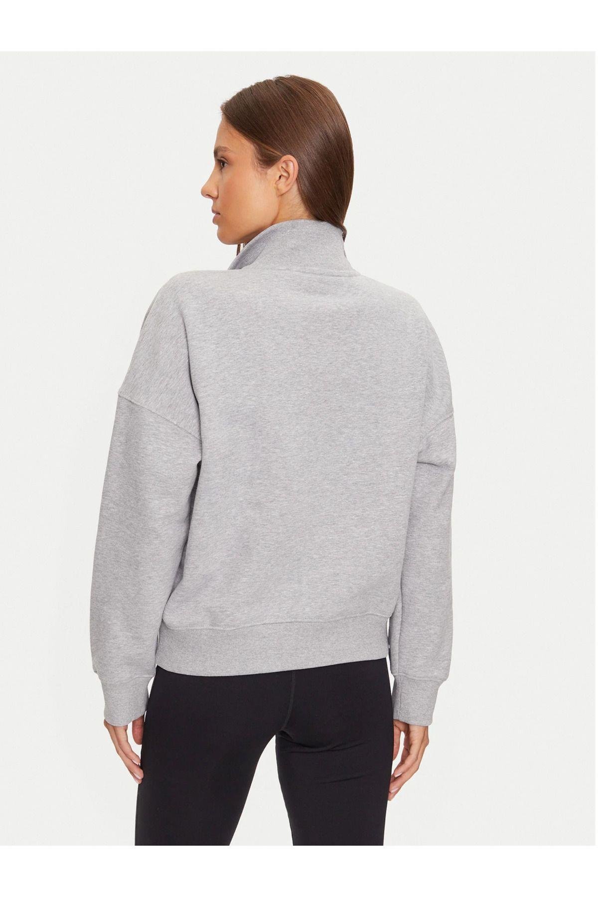 Jeans  Fermuarlı Yaka Marka Logo Desenli Kadın Sweatshirt GJ HALF ZIP OS MINI - ORGANIC CO/PL