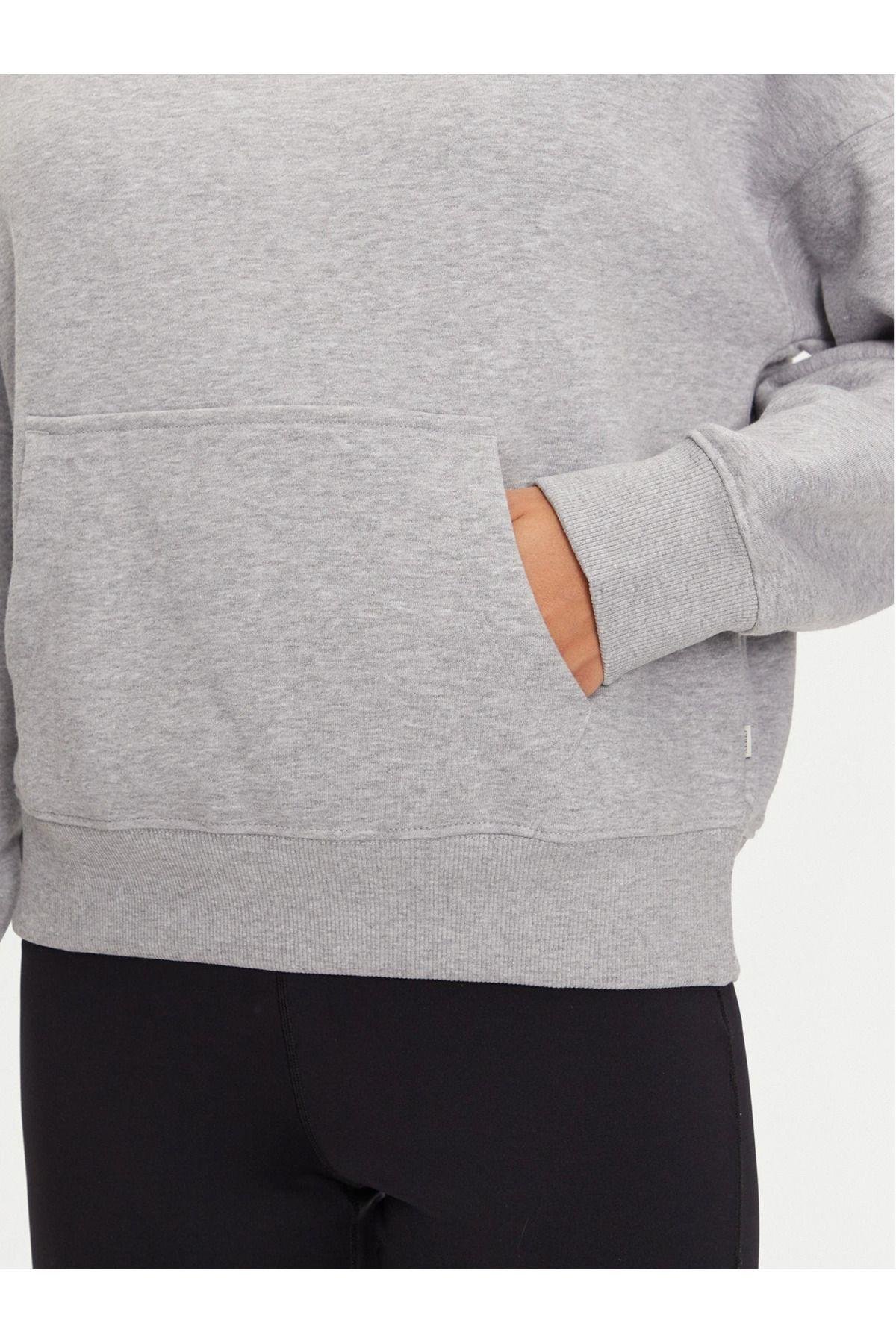 Jeans  Fermuarlı Yaka Marka Logo Desenli Kadın Sweatshirt GJ HALF ZIP OS MINI - ORGANIC CO/PL