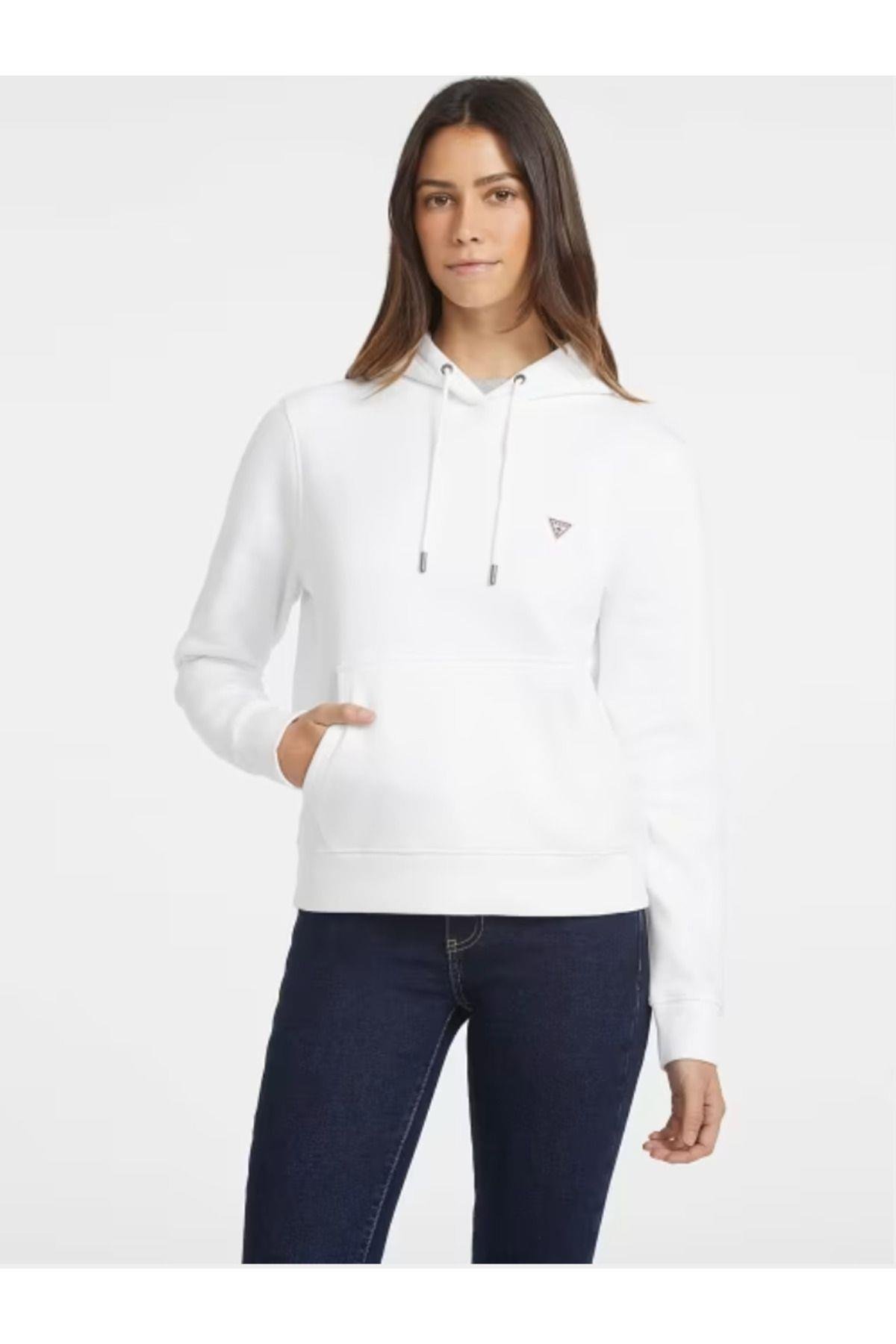 Jeans GJ HOOD REG MINI TRI Kadın Marka Logolu Sweatshirt