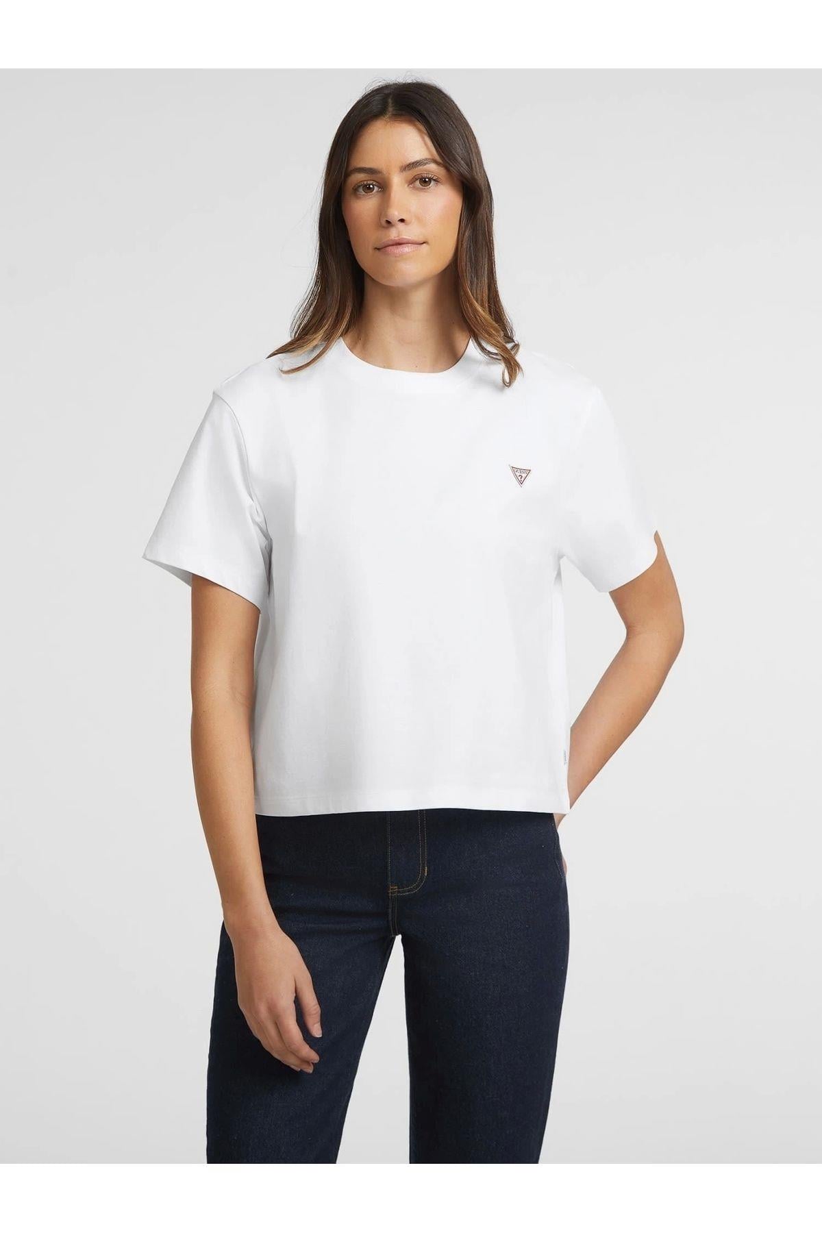 Jeans Gj Ss Cn Boxy Mını T Kadın Beyaz T-shirt W4yı05k8hm0-g011