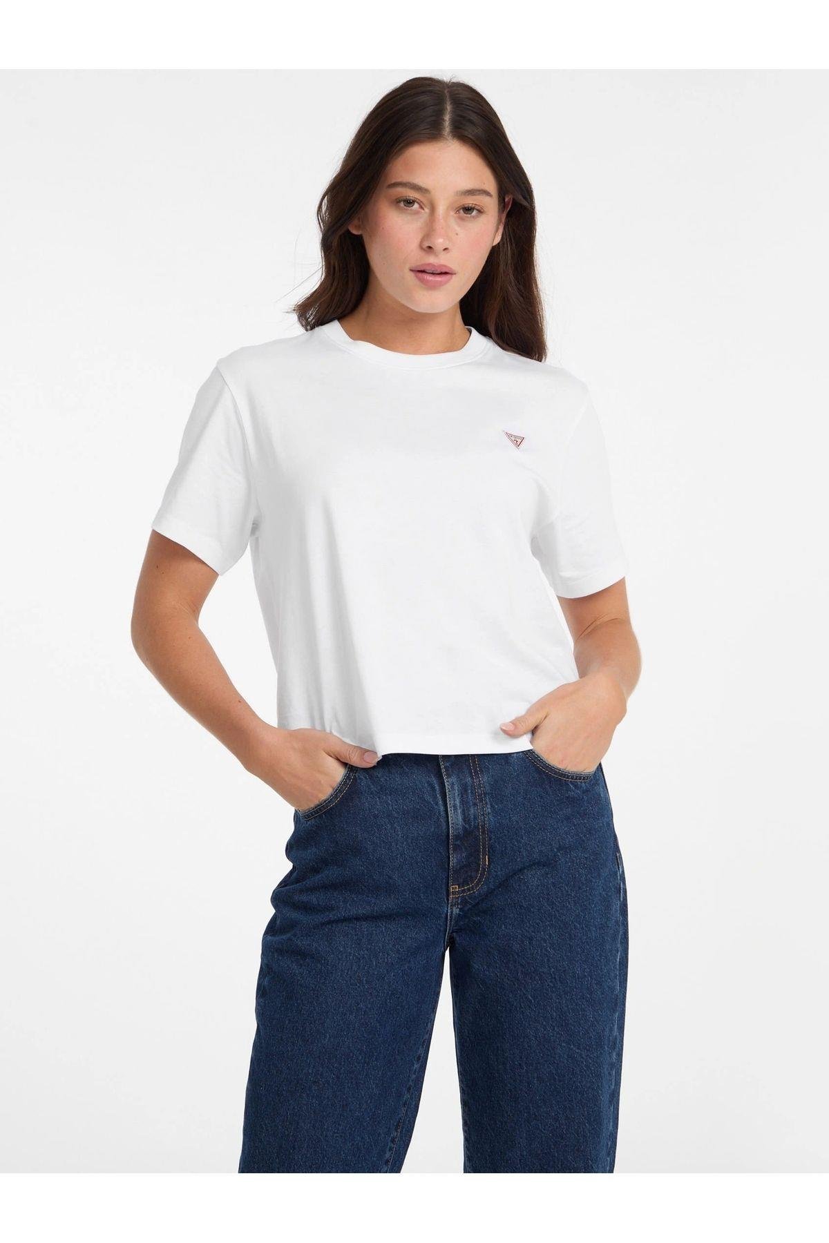 Jeans Gj Ss Cn Boxy Mını T Kadın Beyaz T-shirt W4yı05k8hm0-g011