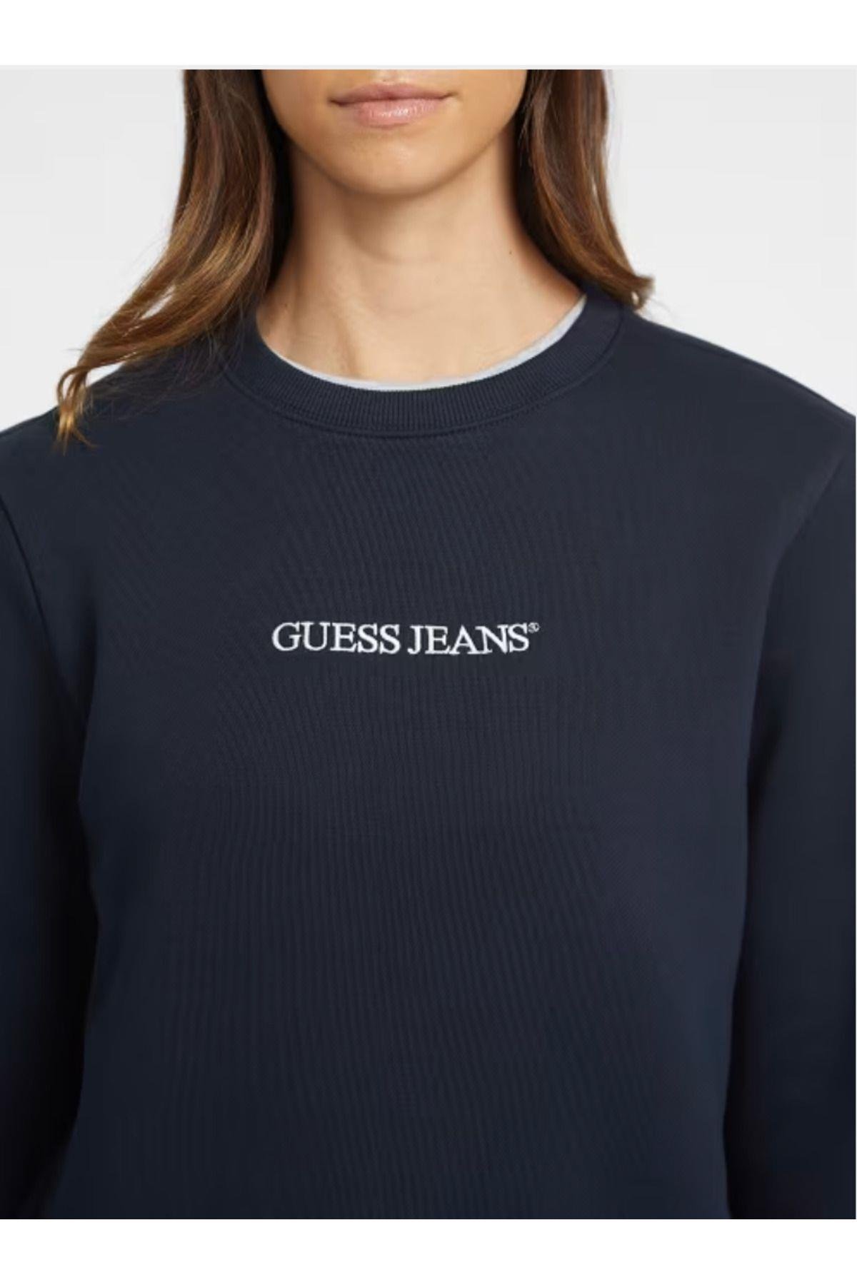Jeans Kadın Marka Logolu GJ CN REG LOGO EMB SWEATSHIRT W4YQ10
