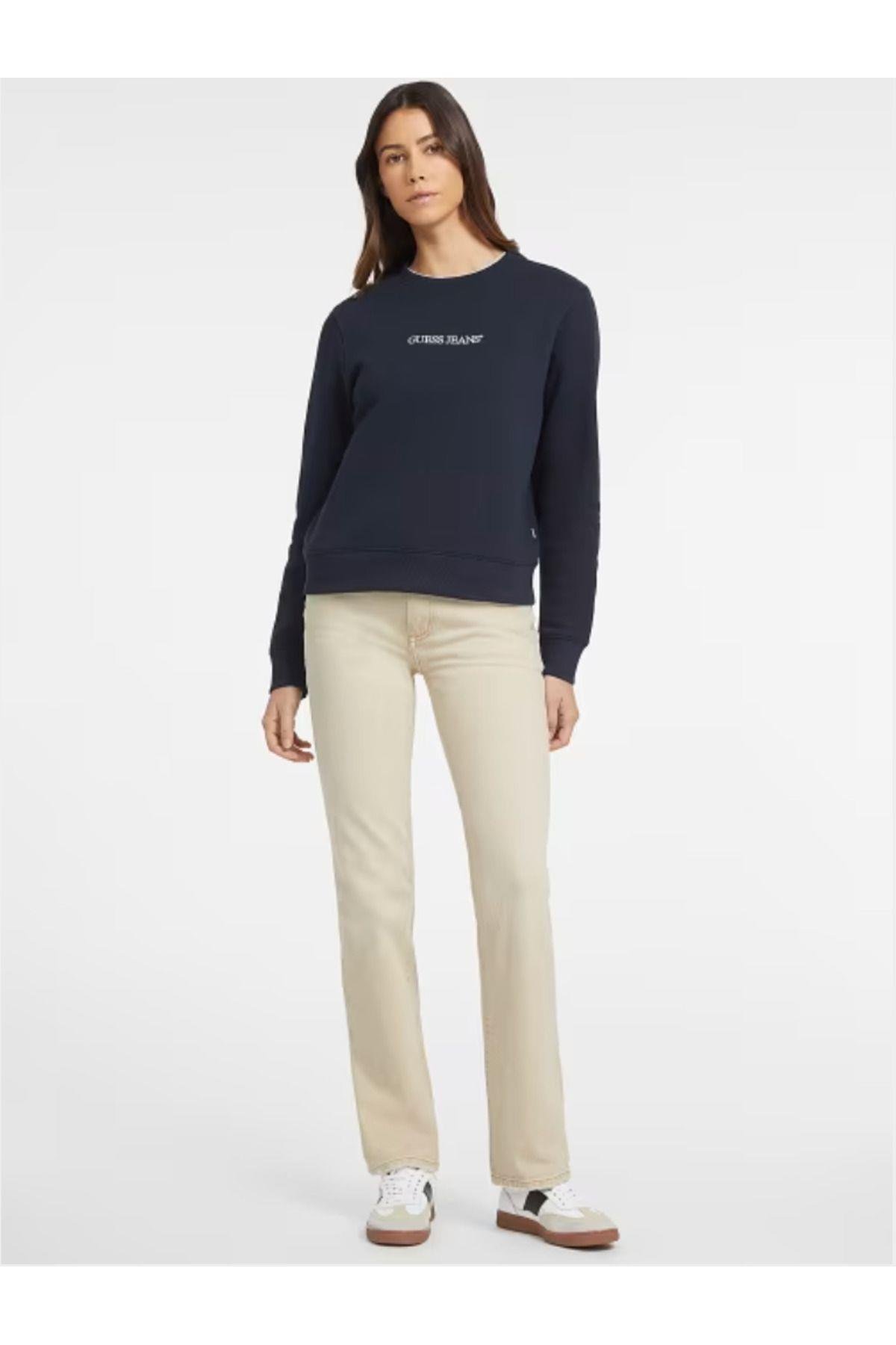 Jeans Kadın Marka Logolu GJ CN REG LOGO EMB SWEATSHIRT W4YQ10