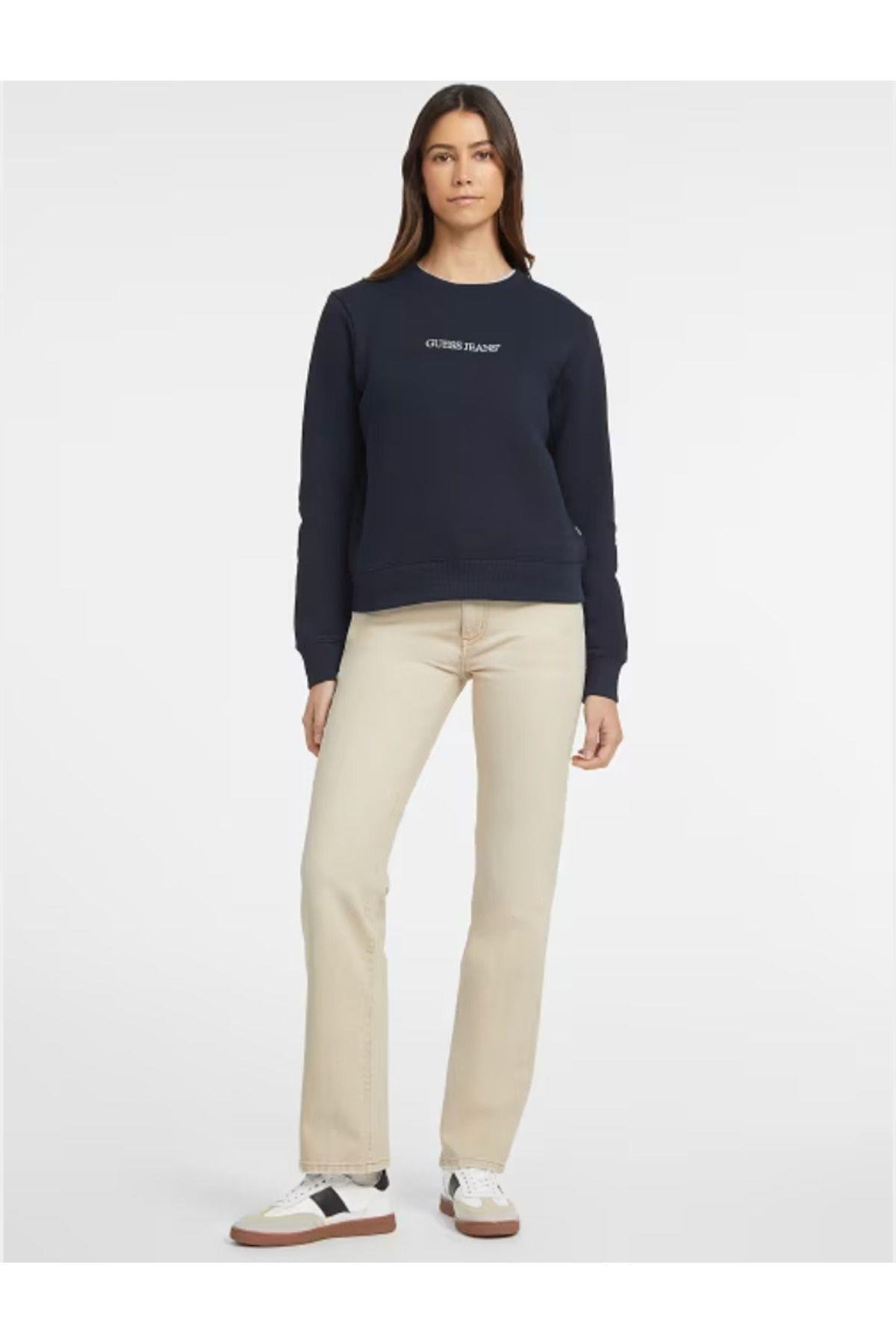 Jeans Kadın Marka Logolu GJ CN REG LOGO EMB SWEATSHIRT W4YQ10