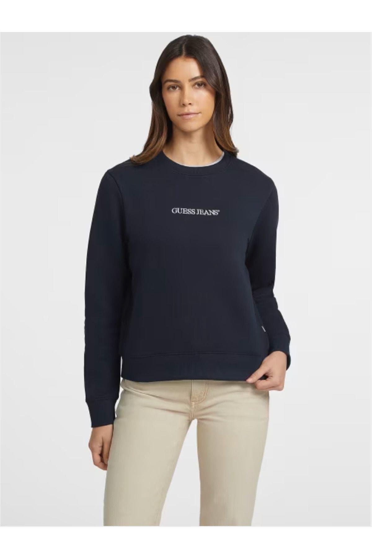 Jeans Kadın Marka Logolu GJ CN REG LOGO EMB SWEATSHIRT W4YQ10