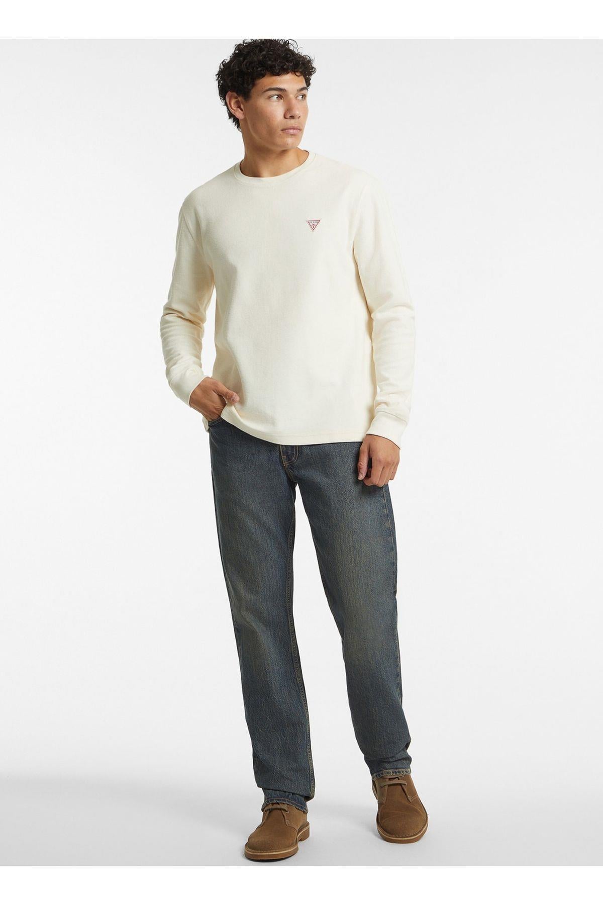 Jeans Krem Erkek Sweatshırt M4BI77KCII1G053 GJ LS CN REG MINI T