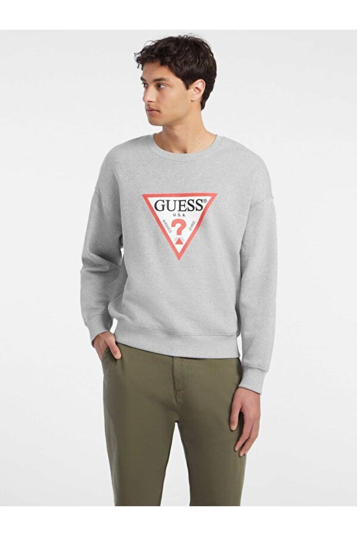 Jeans Marka Logolu GJ CN OS ICONIC TRIANGLE SWEATSHIRT