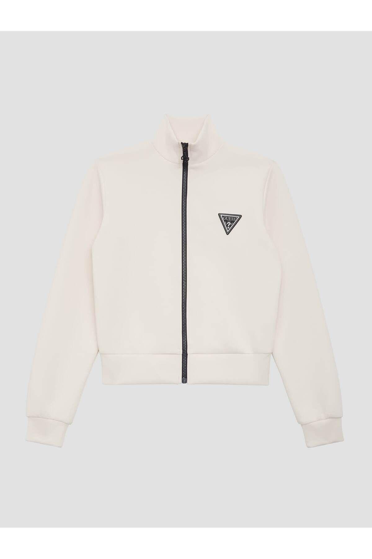 Kadın Ann Aktif Scuba Fermuarlı Sweatshirt - Krem