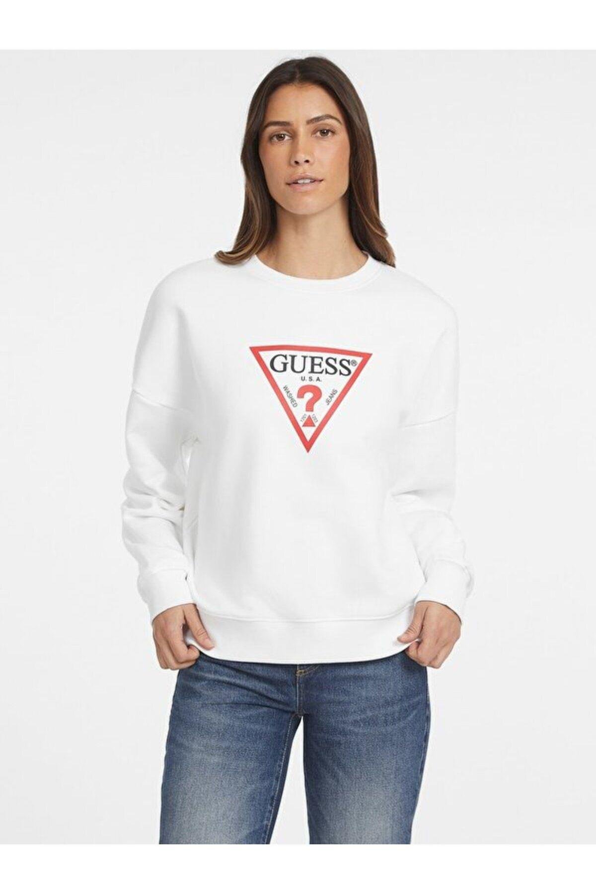 Kadın GJ CN OS ICONIC Sweatshirt - Beyaz