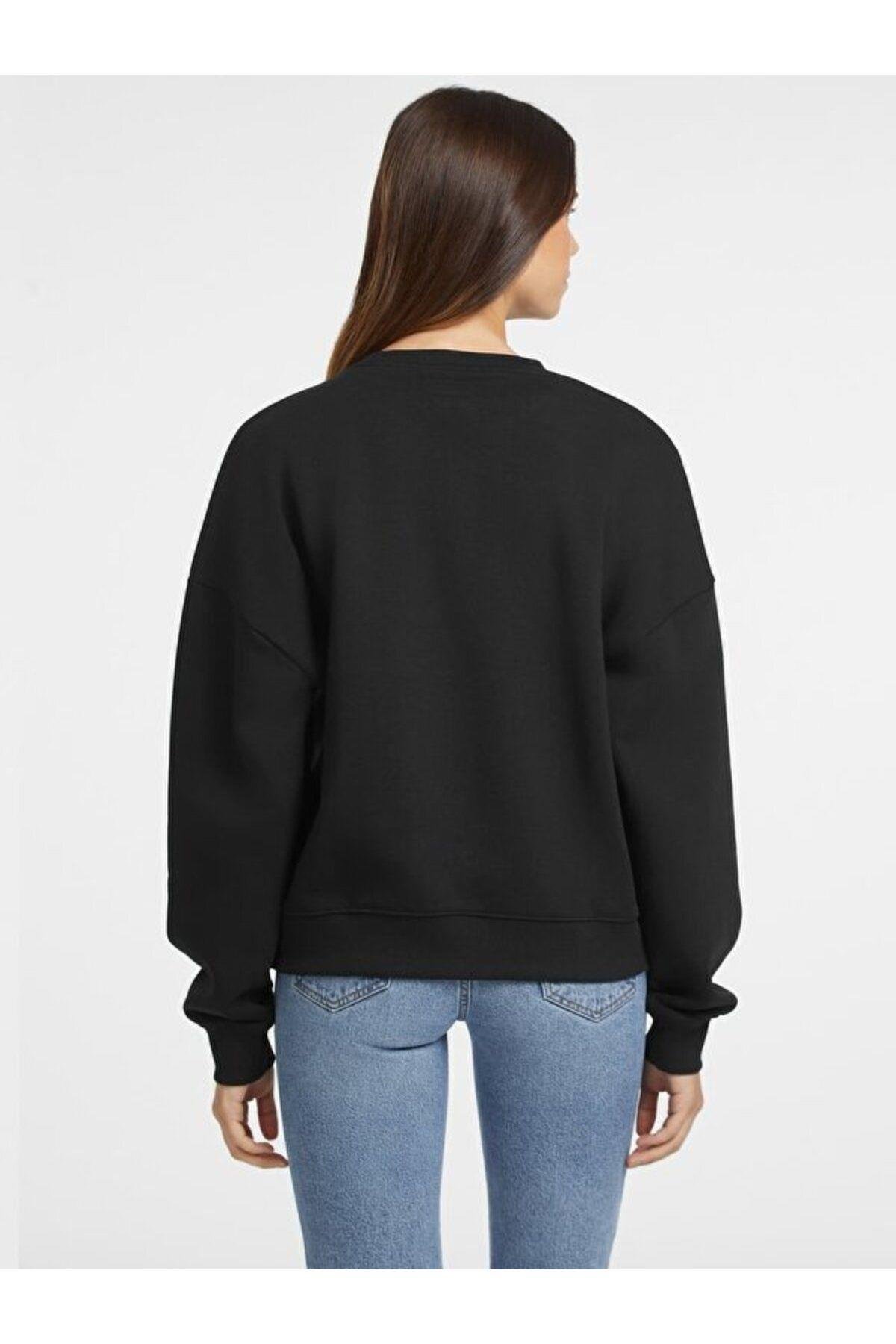 Kadın GJ CN OS ICONIC Sweatshirt - Siyah