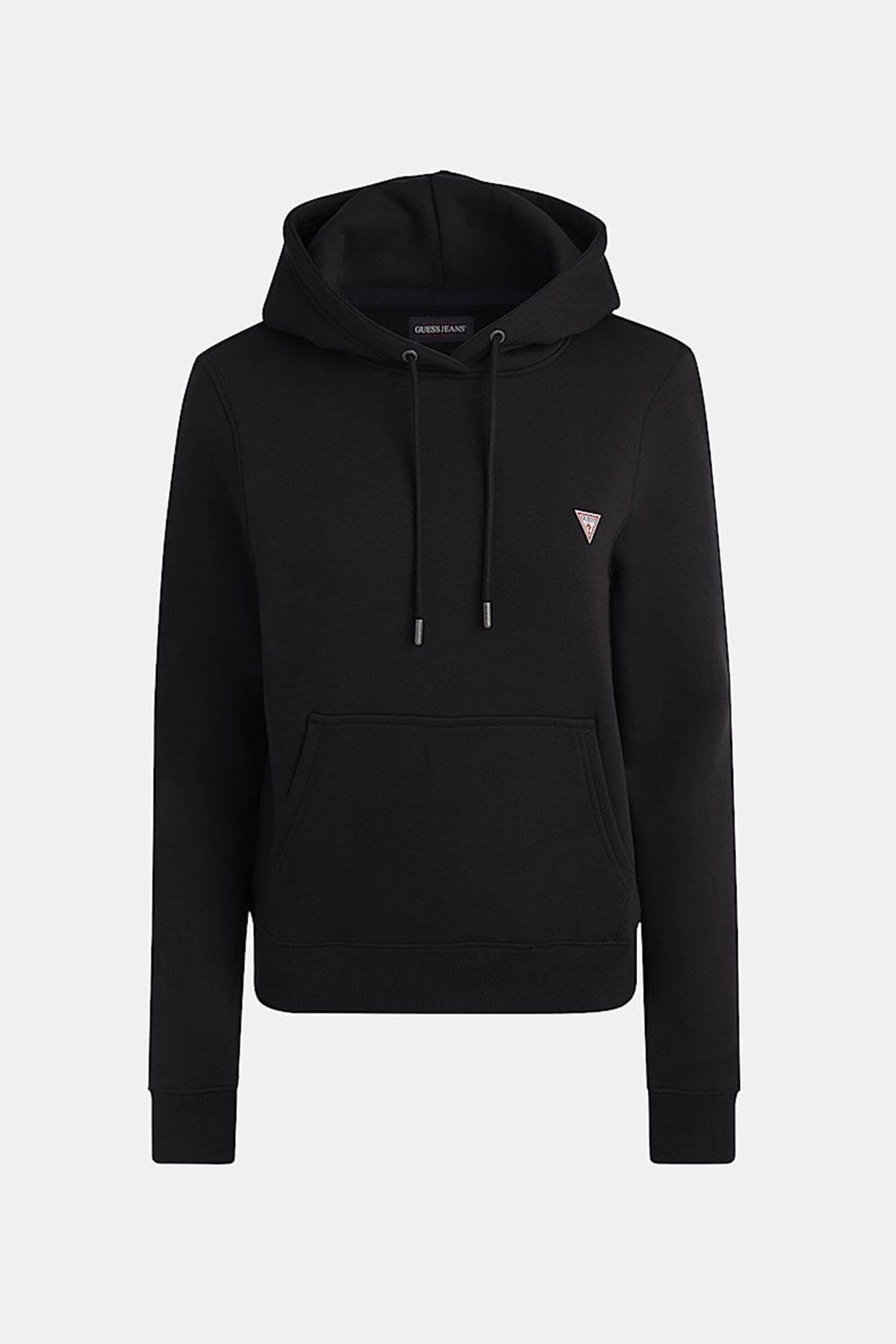 Kadın GJ Mini Patch Kapüşonlu Sweatshirt - Siyah