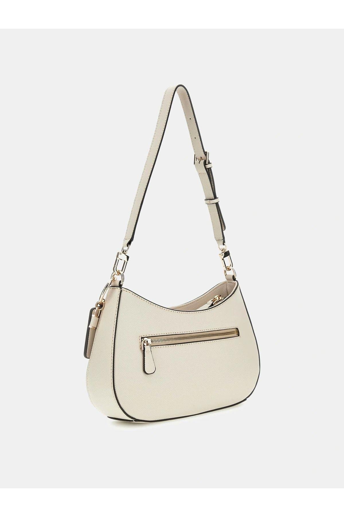 Noelle Top Zıp Shoulder Bag Kadın Ekru Omuz Çantası Hwzg7879180-bon