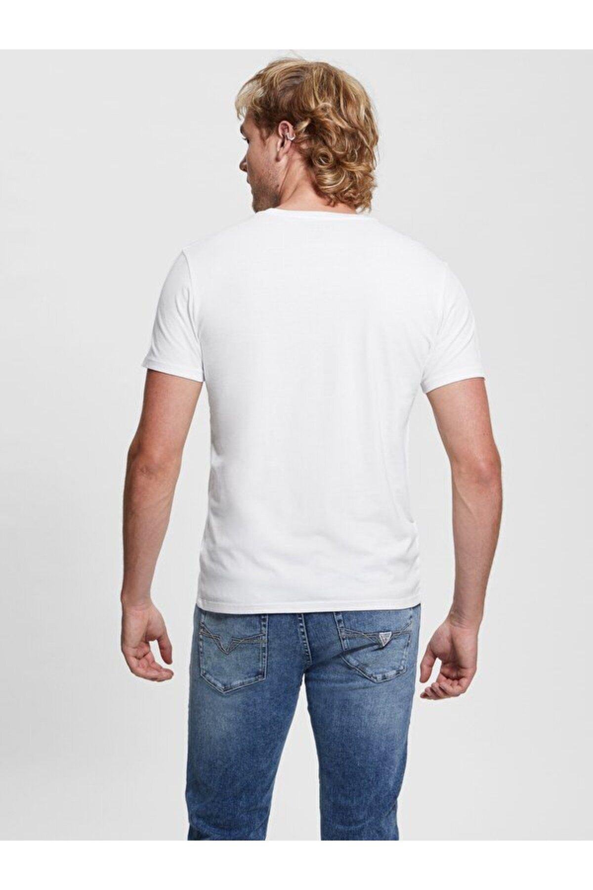 Ss Bsc Clsc Trı Logo Erkek Beyaz T-shirt M2gı68kba60-g011