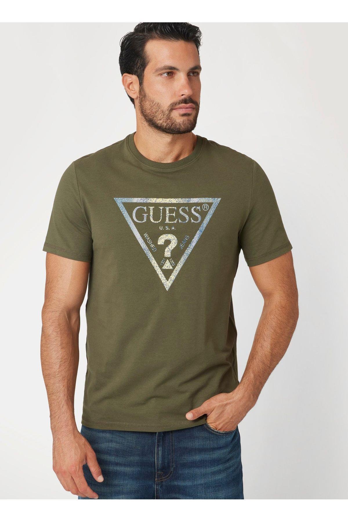Yeşil Erkek T-Shirt M4BI35J1314G8F6 SS CN MULTICOL TRIA
