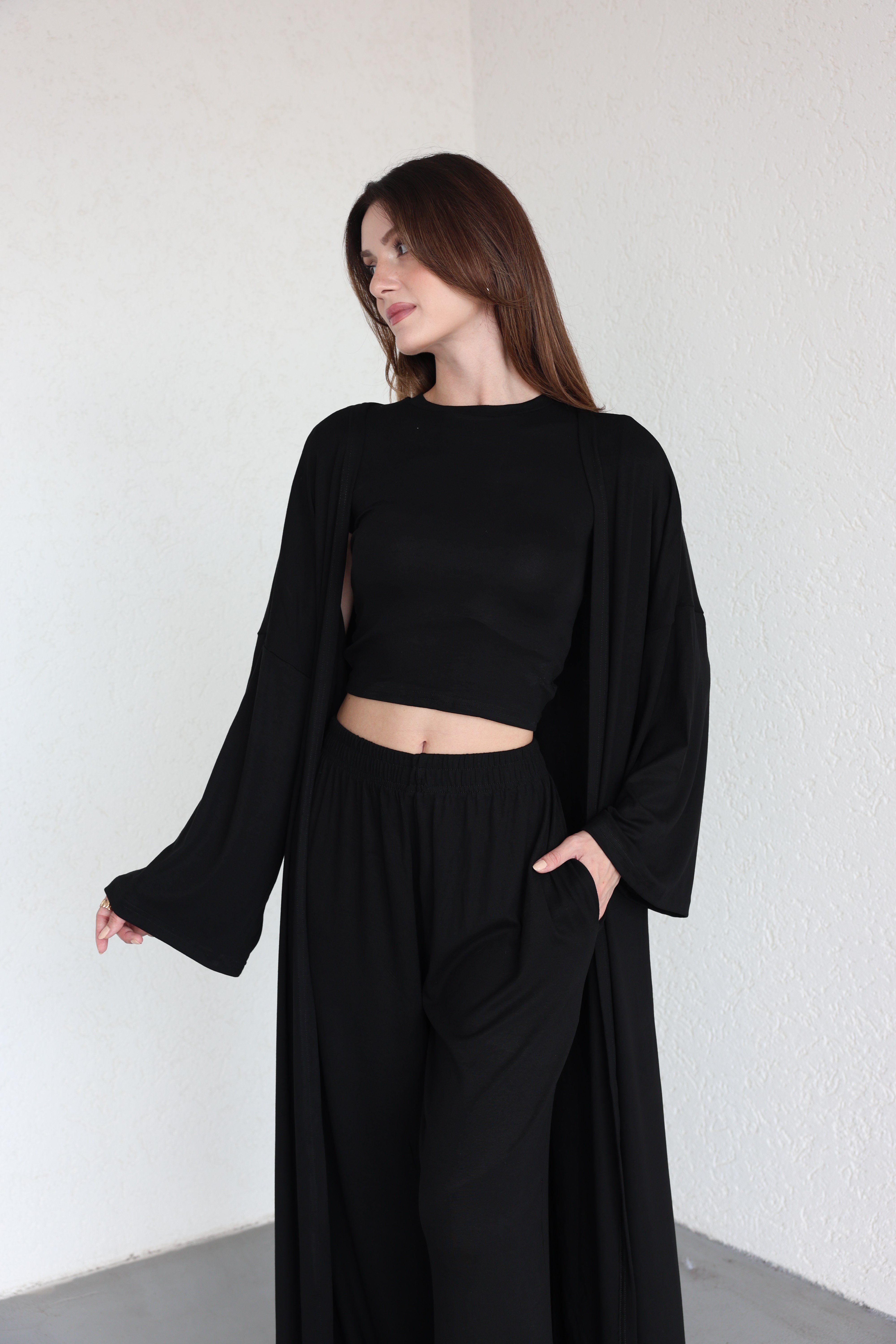 Pantolon TakımKimono 3lü Plazzo Takım