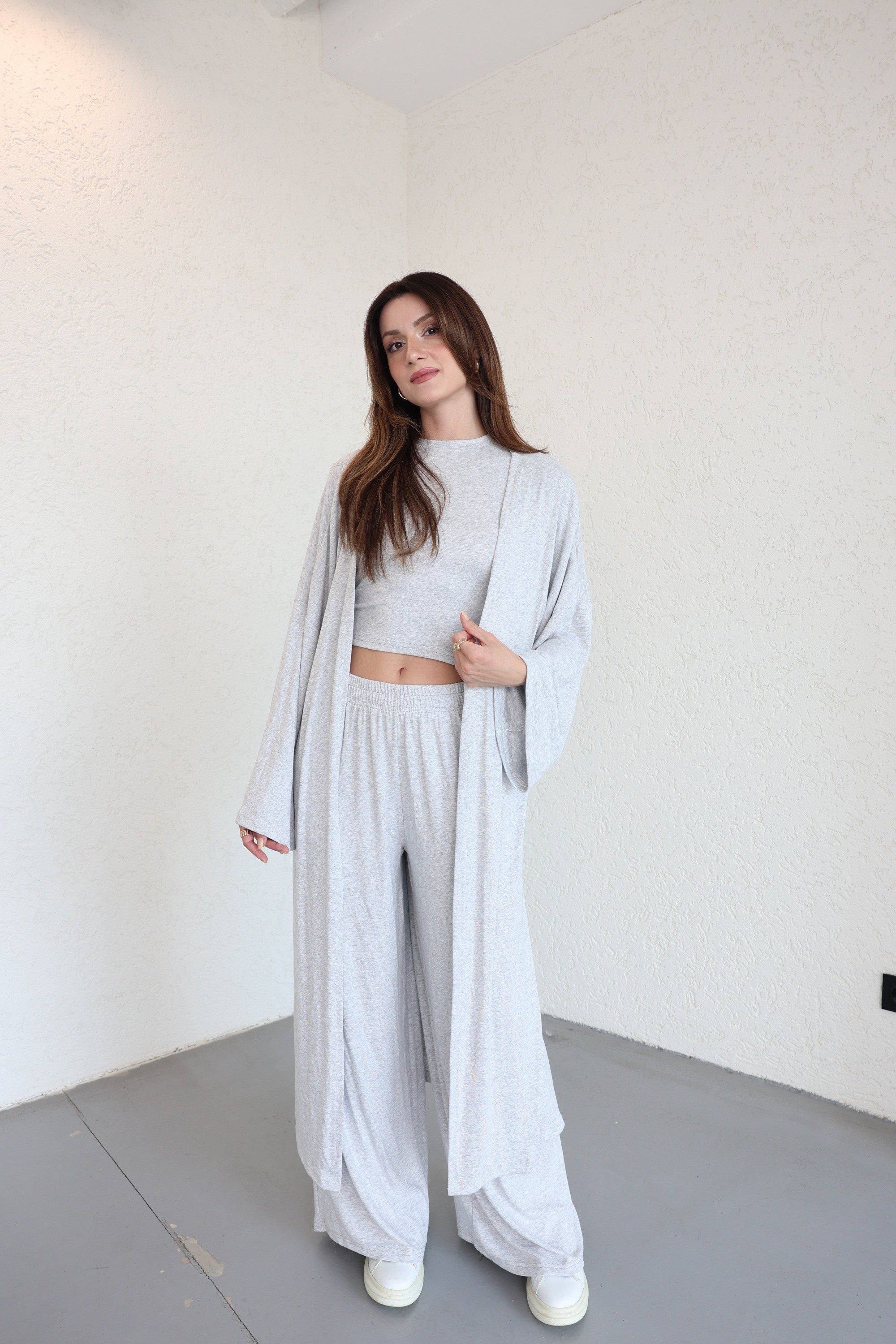 Pantolon TakımKimono 3lü Plazzo Takım