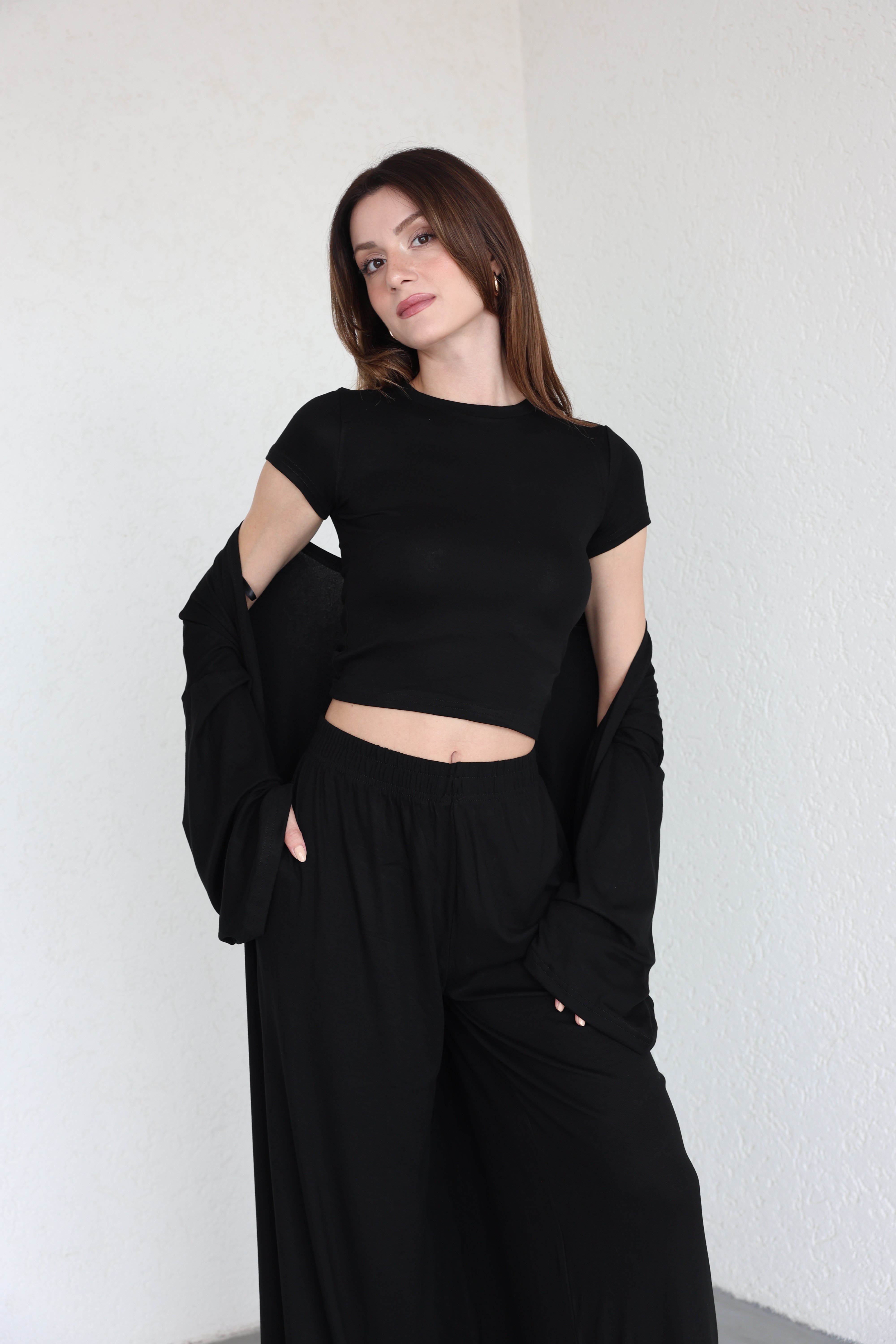 Pantolon TakımKimono 3lü Plazzo Takım